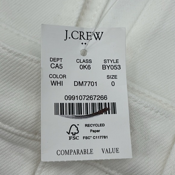 J Crew Factory White denim midi skirt size 0 NWT BY053 - Picture 6 of 10